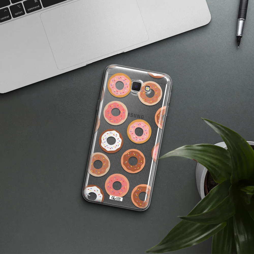 a pattern of donuts with sprinkles Samsung J5 Prime Clear TPU Case