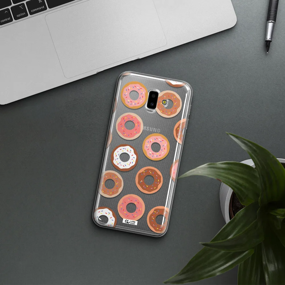 a pattern of donuts with sprinkles Samsung J6 Plus Clear TPU Case