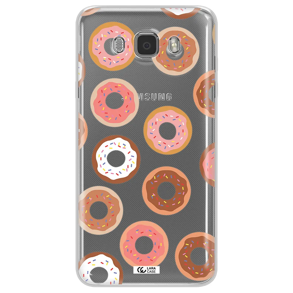 a pattern of donuts with sprinkles Samsung J7 2016 Clear TPU Case