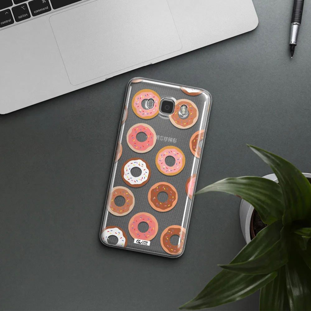 a pattern of donuts with sprinkles Samsung J7 2016 Clear TPU Case