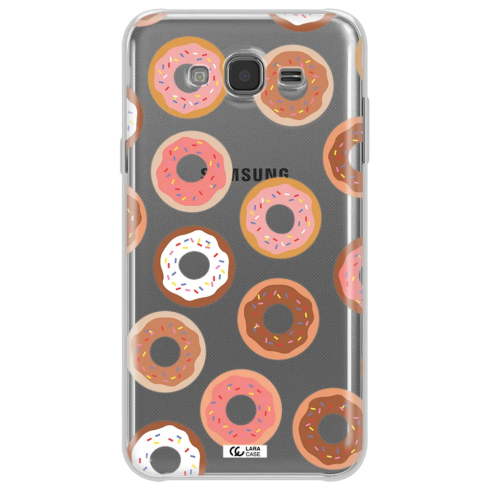 a pattern of donuts with sprinkles Samsung J7 Core Clear TPU Case