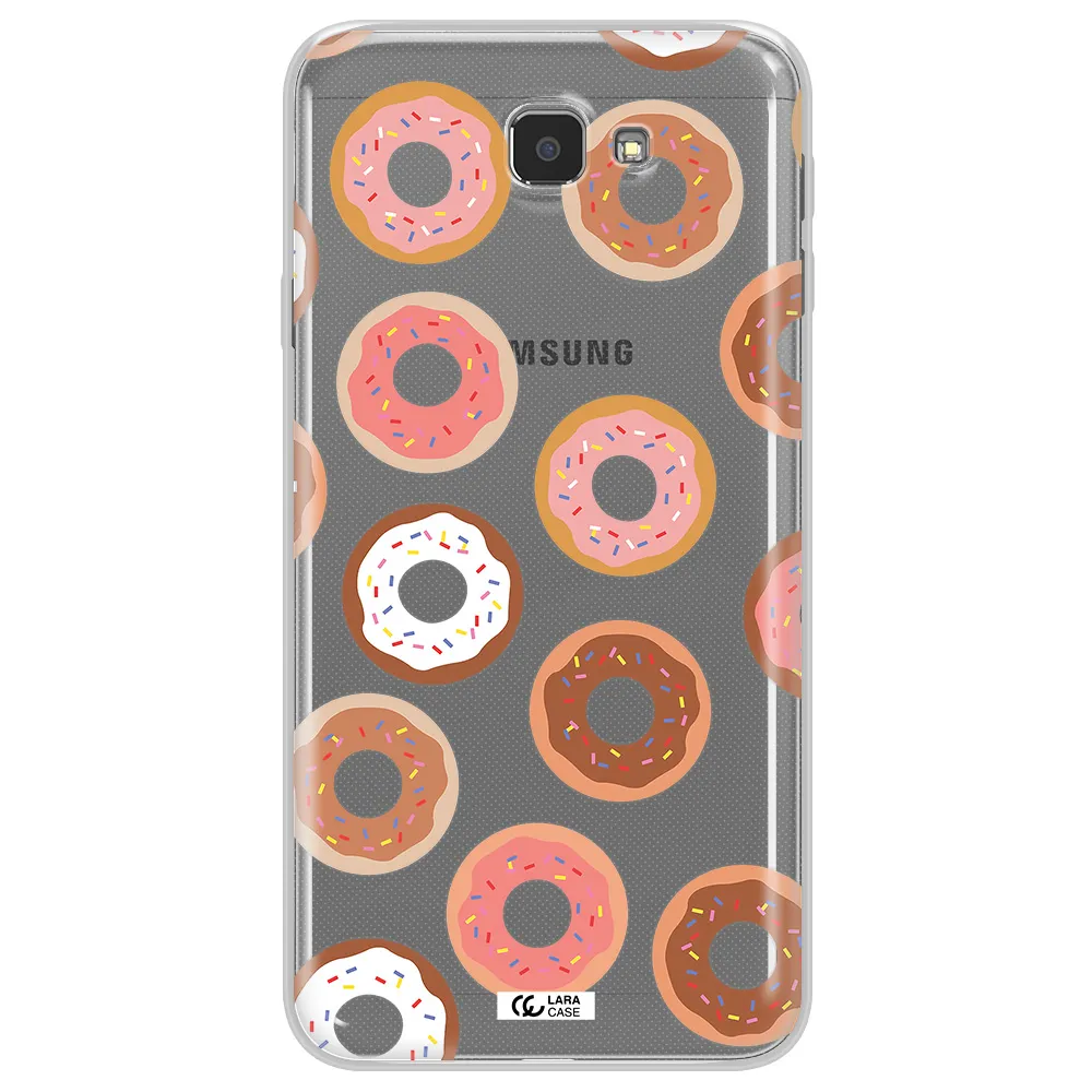 a pattern of donuts with sprinkles Samsung J7 Prim Clear TPU Case