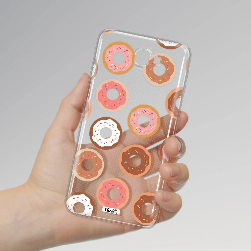 a pattern of donuts with sprinkles Samsung J7 Prim Clear TPU Case