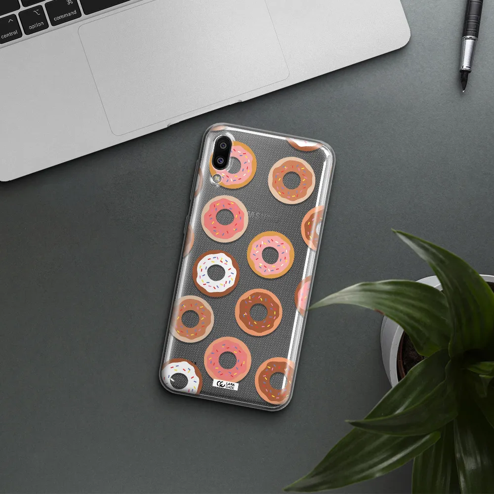 a pattern of donuts with sprinkles Samsung M10 Clear TPU Case