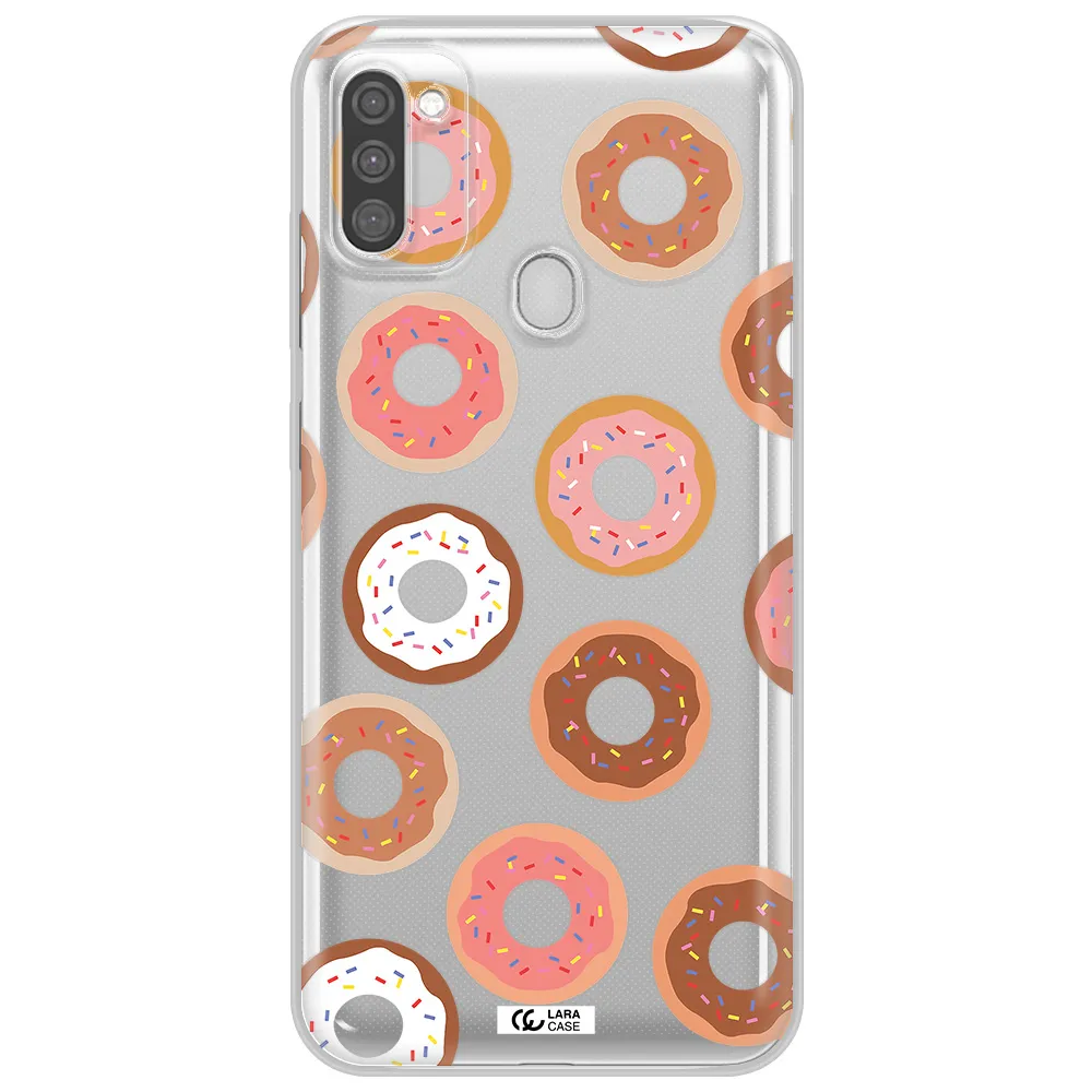 a pattern of donuts with sprinkles Samsung M11 Clear TPU Case
