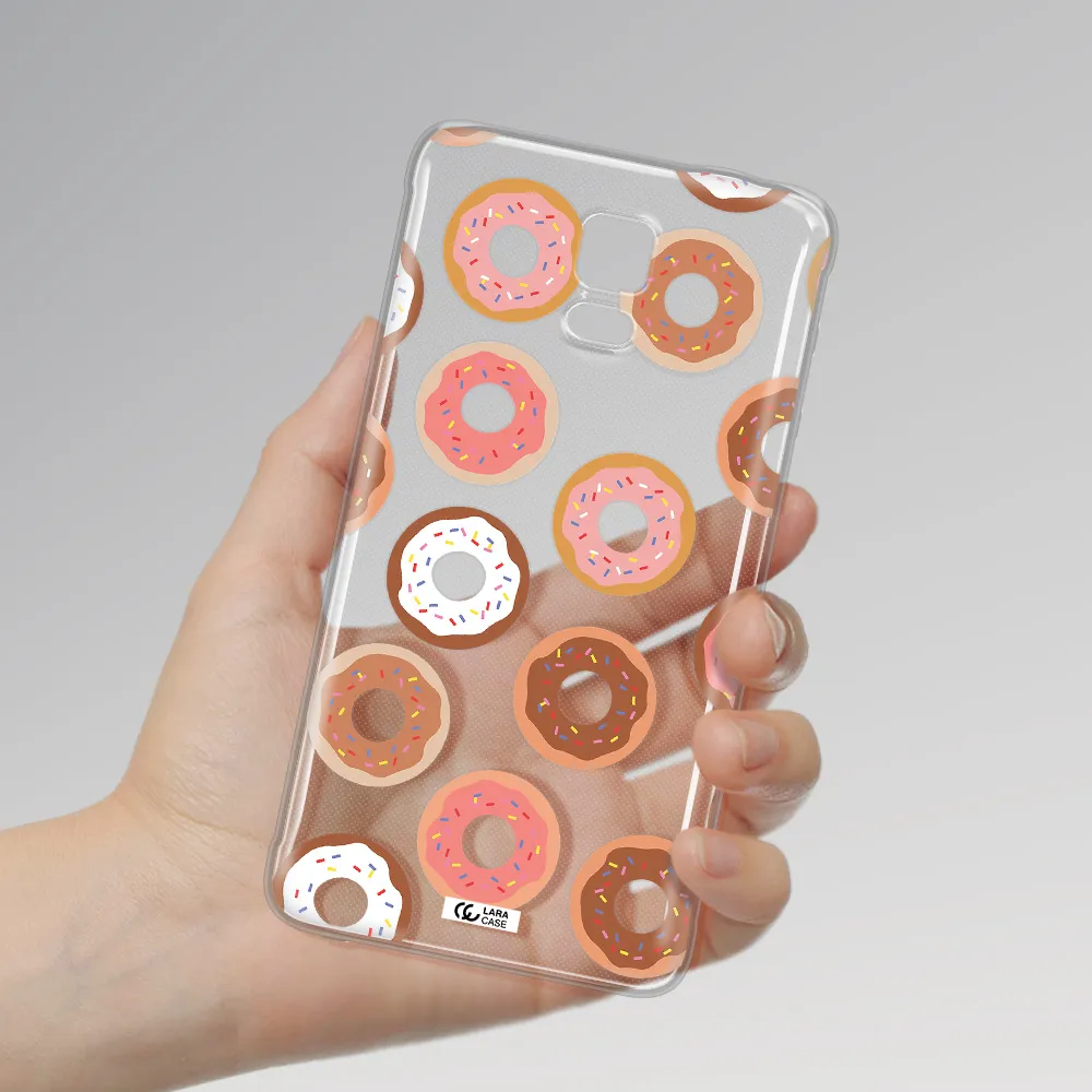 a pattern of donuts with sprinkles Samsung Note 4 Clear TPU Case
