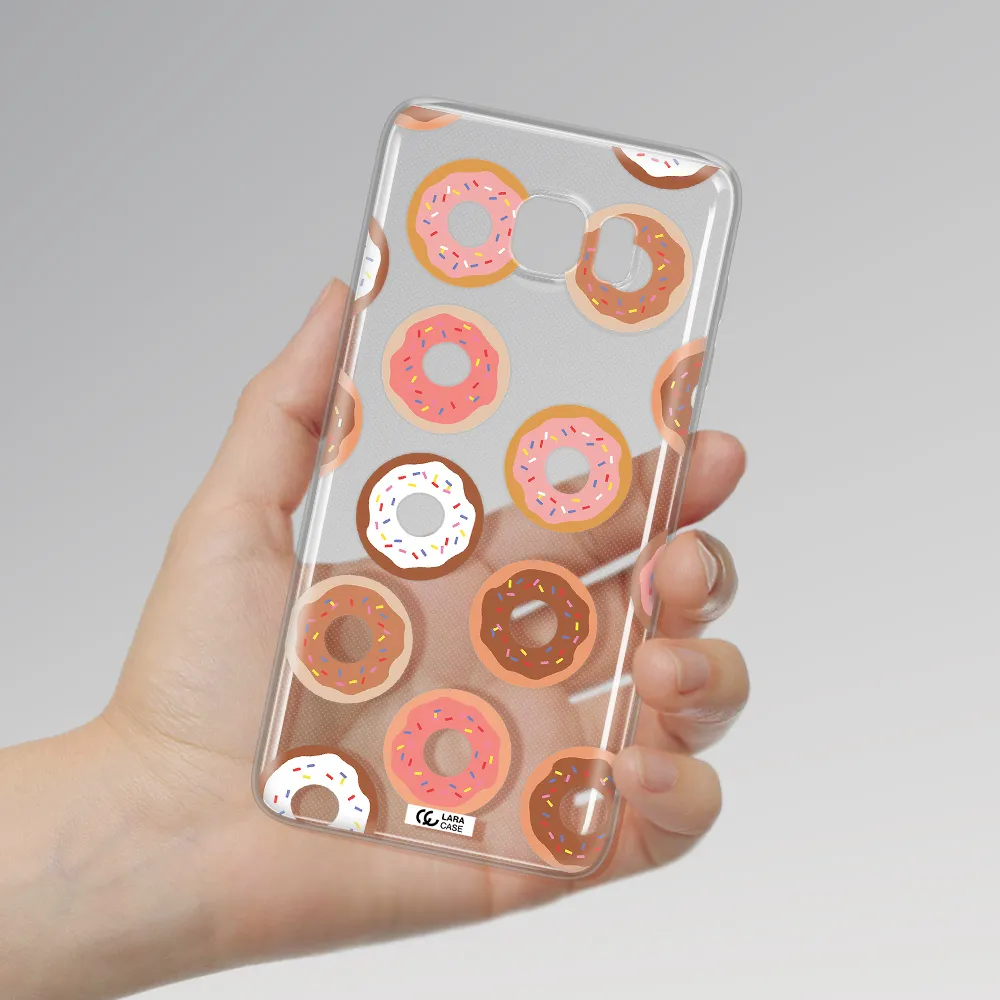 a pattern of donuts with sprinkles Samsung Note 5 Clear TPU Case
