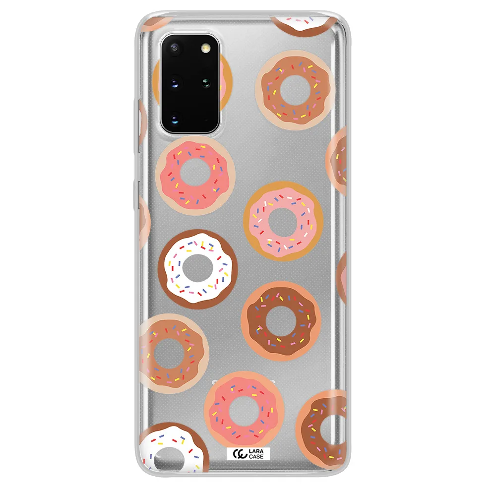 a pattern of donuts with sprinkles Samsung S 20 Plus Clear TPU Case
