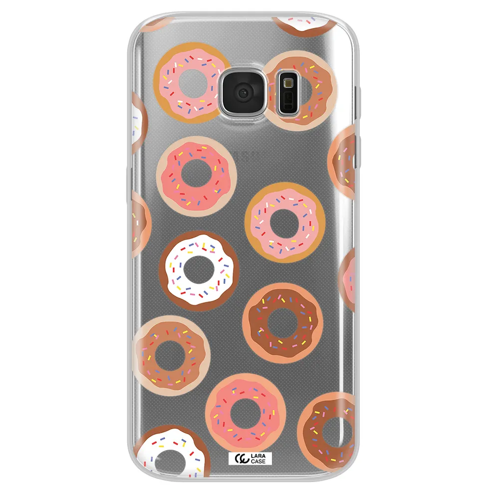 a pattern of donuts with sprinkles Samsung S 7 Clear TPU Case