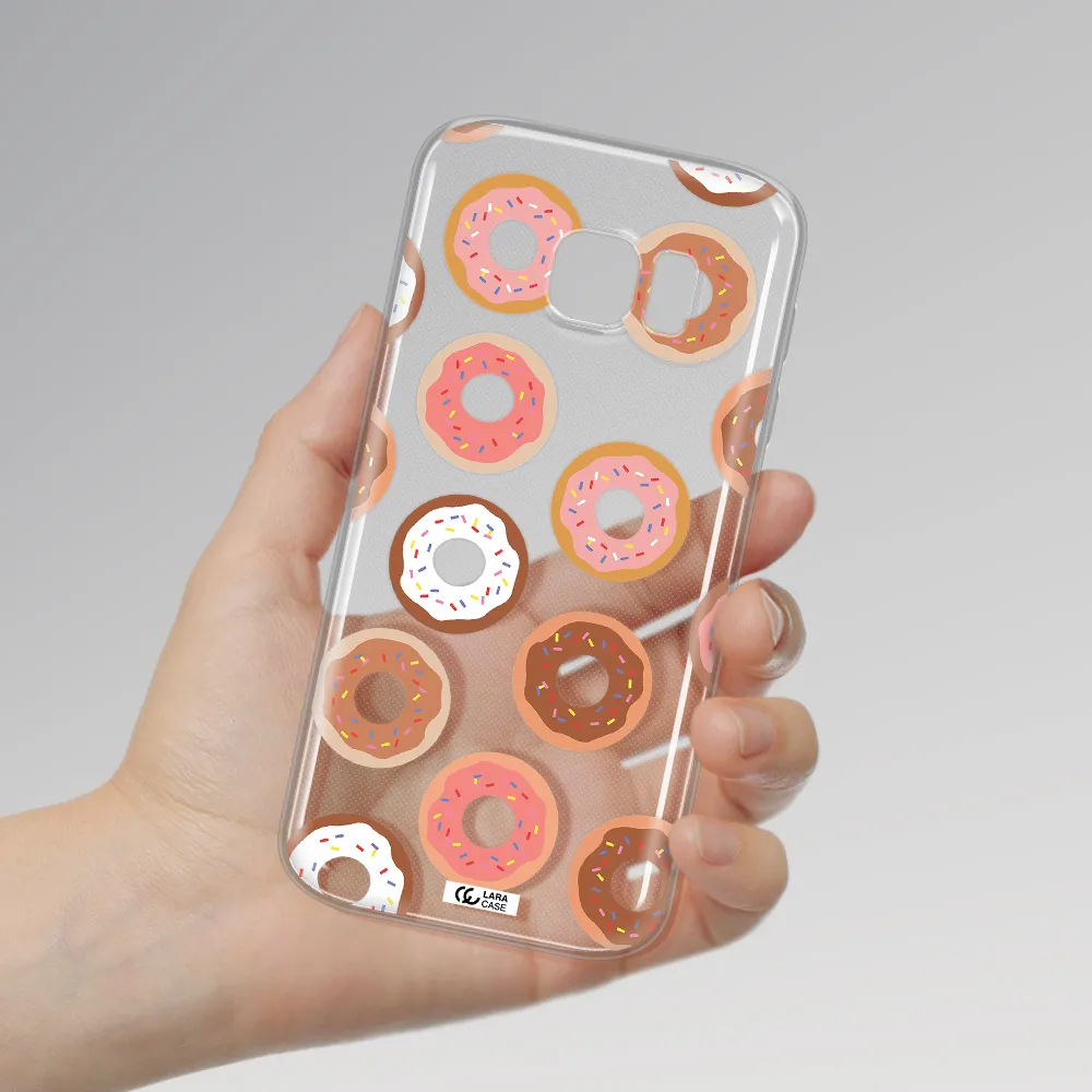 a pattern of donuts with sprinkles Samsung S 7 Clear TPU Case