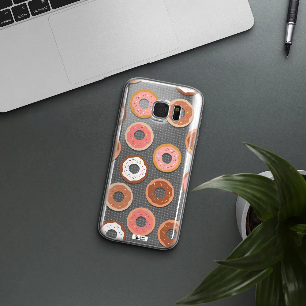 a pattern of donuts with sprinkles Samsung S 7 Clear TPU Case