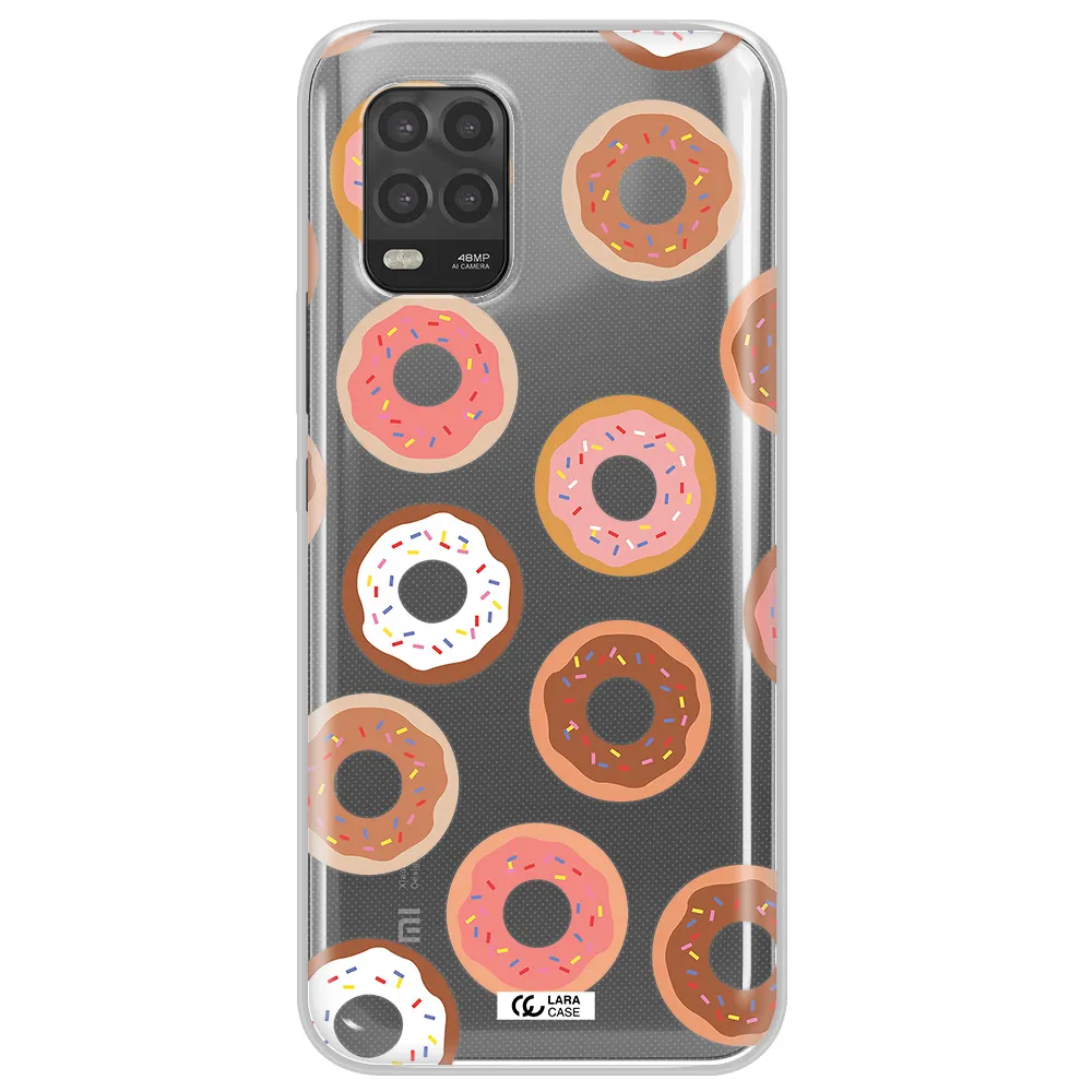 a pattern of donuts with sprinkles Xiaomi Mi 10 Lite Clear TPU Case