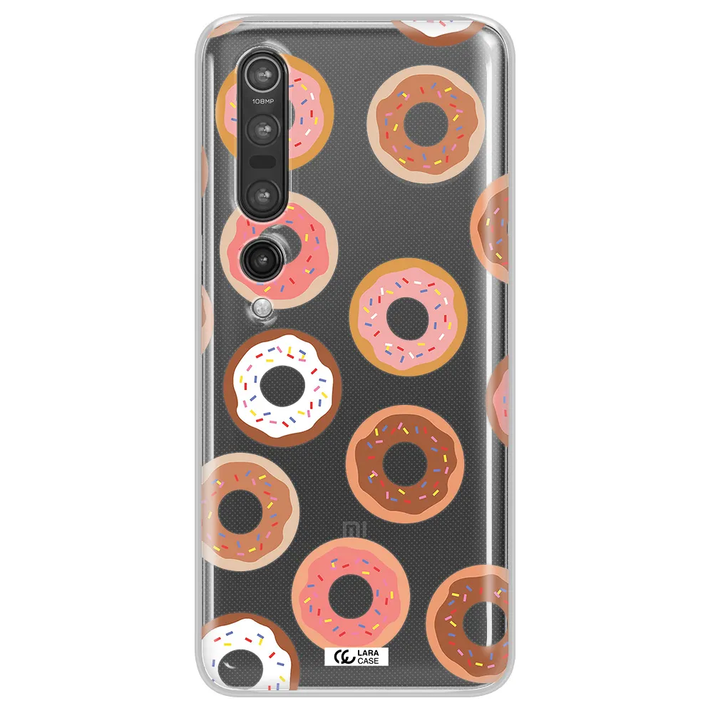 a pattern of donuts with sprinkles Xiaomi Mi 10 Pro Clear TPU Case