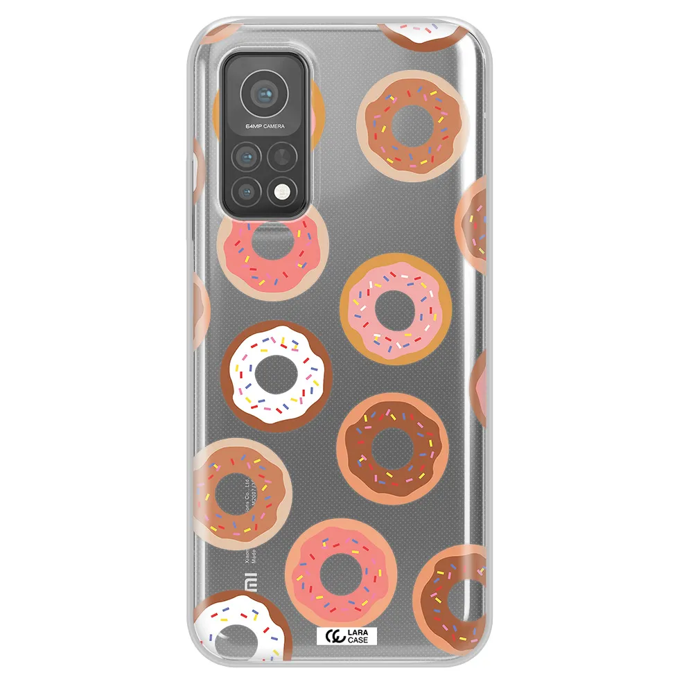 a pattern of donuts with sprinkles Xiaomi Mi 10 T Pro Clear TPU Case