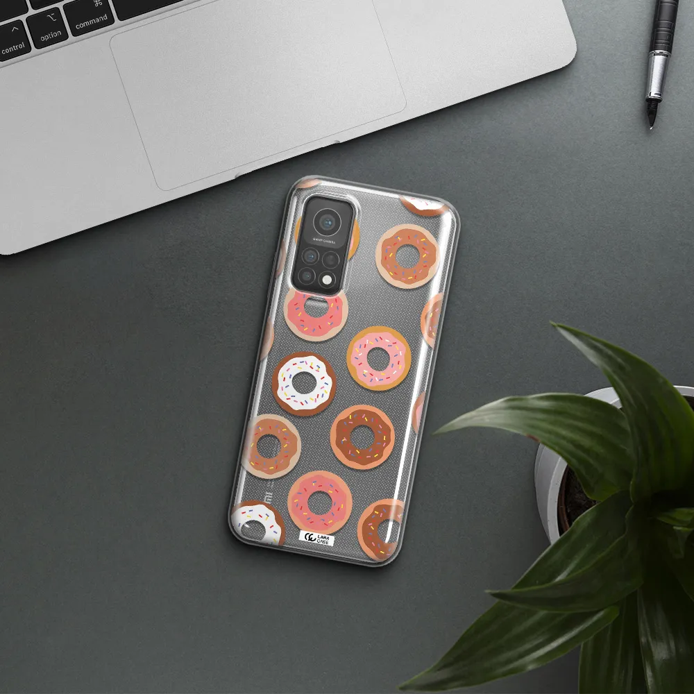 a pattern of donuts with sprinkles Xiaomi Mi 10 T Pro Clear TPU Case