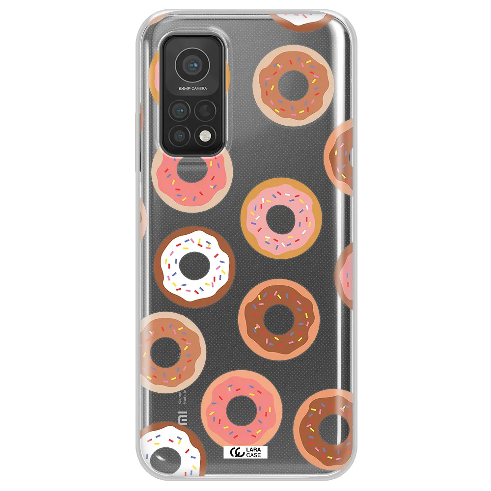 a pattern of donuts with sprinkles Xiaomi Mi 10T Clear TPU Case