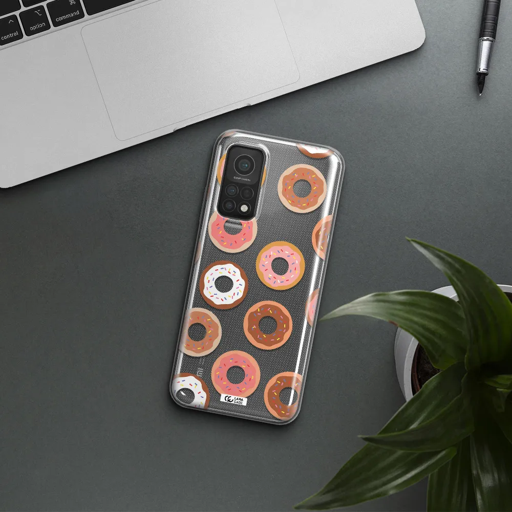 a pattern of donuts with sprinkles Xiaomi Mi 10T Clear TPU Case