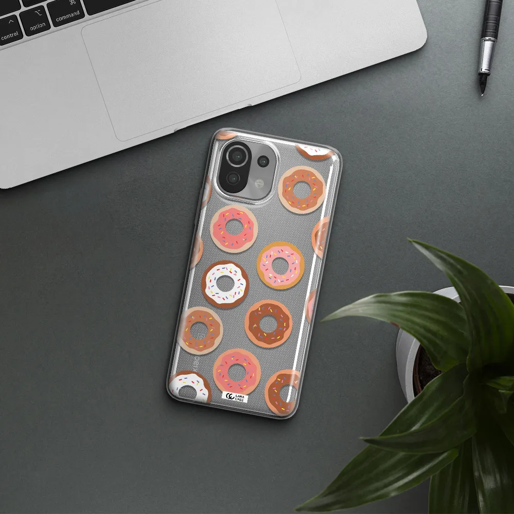 a pattern of donuts with sprinkles Xiaomi Mi 11 Lite Clear TPU Case