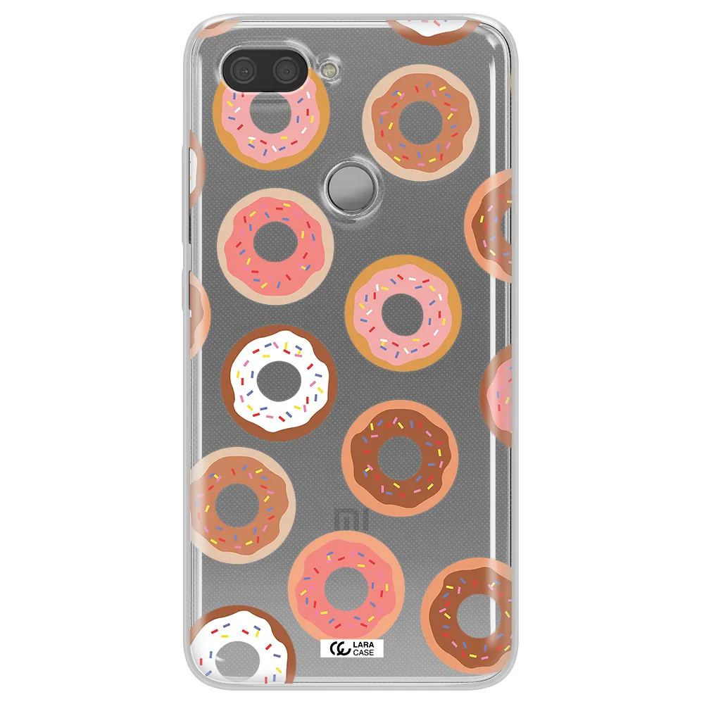 a pattern of donuts with sprinkles Xiaomi Mi 8 Lite Clear TPU Case
