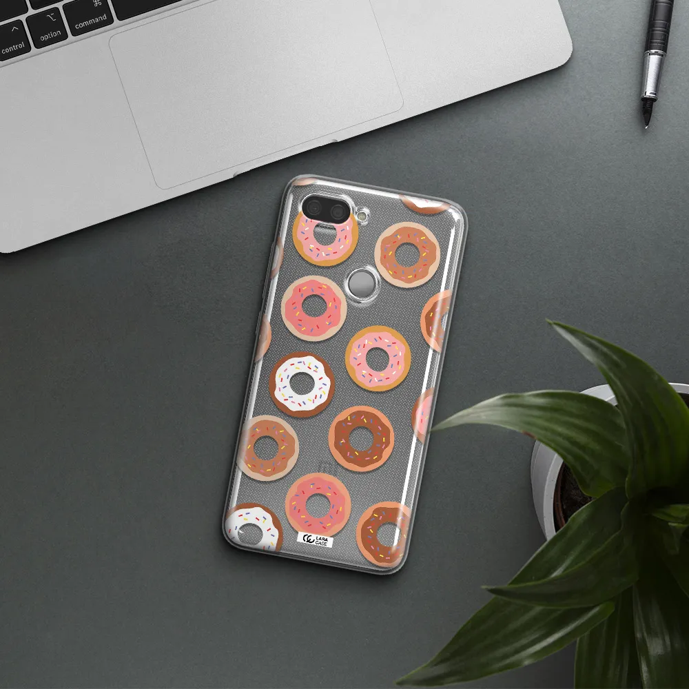 a pattern of donuts with sprinkles Xiaomi Mi 8 Lite Clear TPU Case