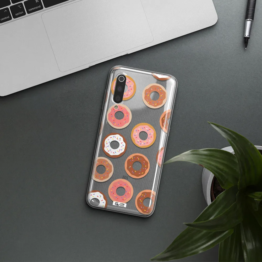 a pattern of donuts with sprinkles Xiaomi Mi 9 Clear TPU Case