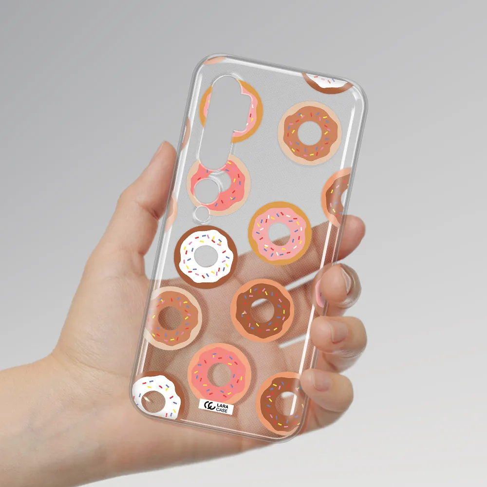 a pattern of donuts with sprinkles Xiaomi Mi Note 10 Clear TPU Case