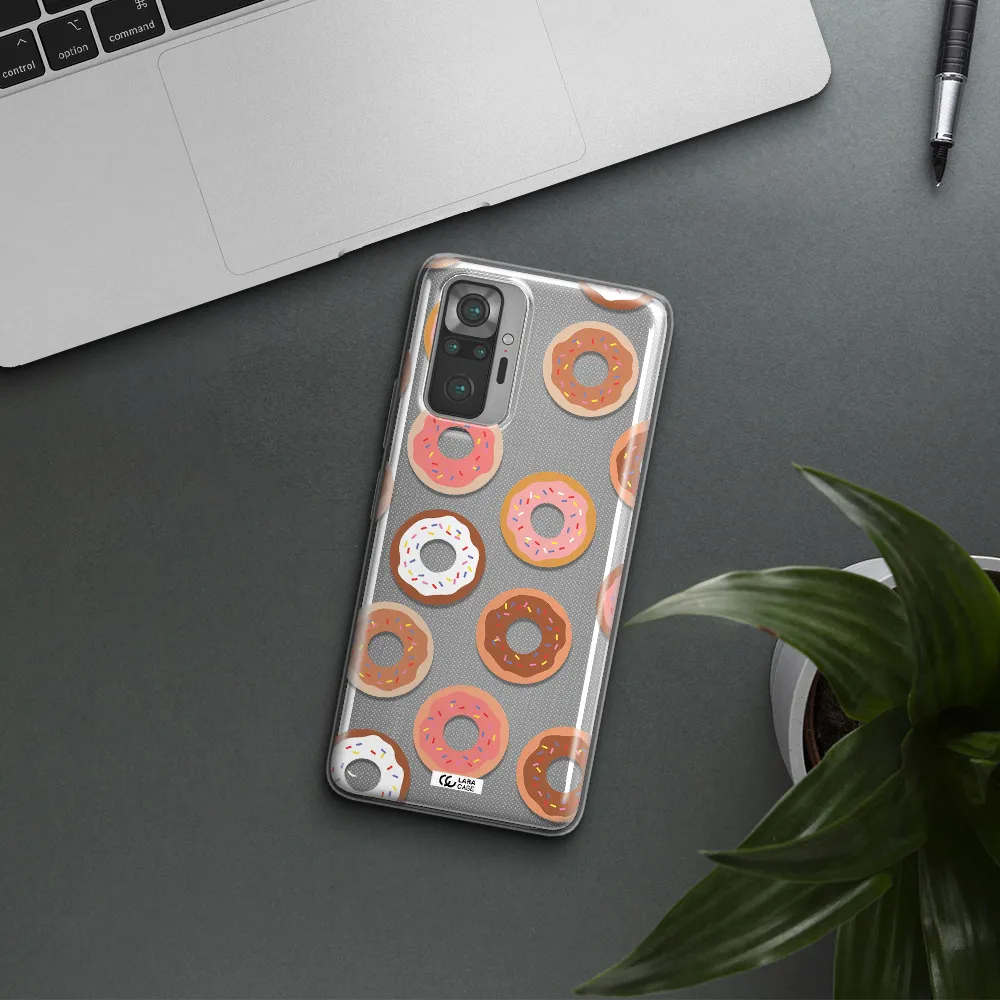 a pattern of donuts with sprinkles Xiaomi Note 10 Pro Clear TPU Case