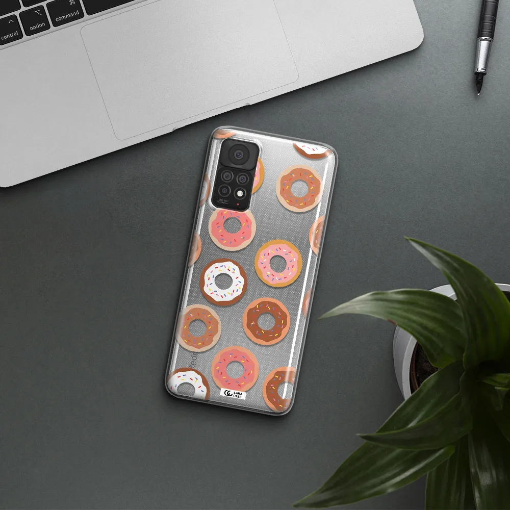 a pattern of donuts with sprinkles Xiaomi Note 11 Pro Clear TPU Case