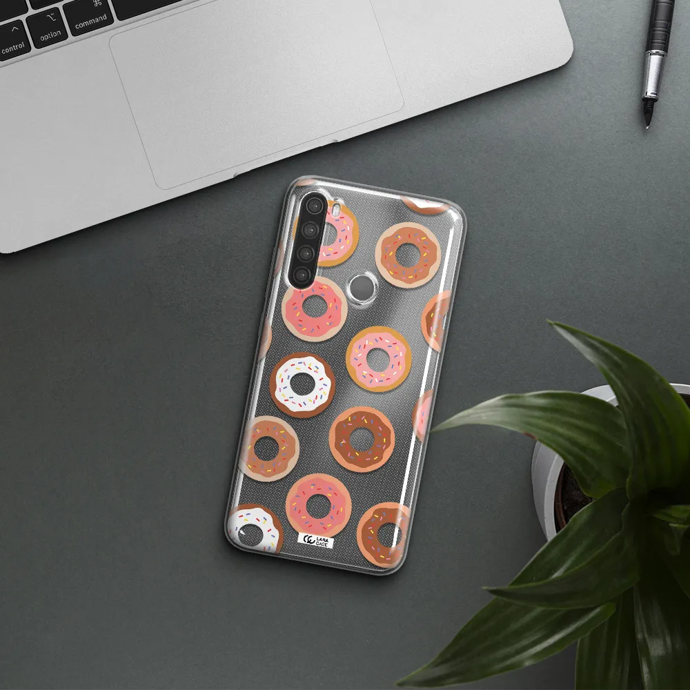 a pattern of donuts with sprinkles Xiaomi Note 8 Clear TPU Case