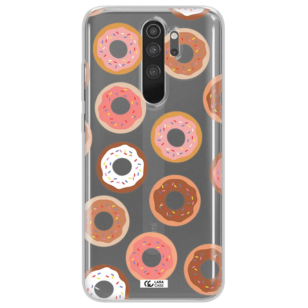 a pattern of donuts with sprinkles Xiaomi Note 8 Pro Clear TPU Case