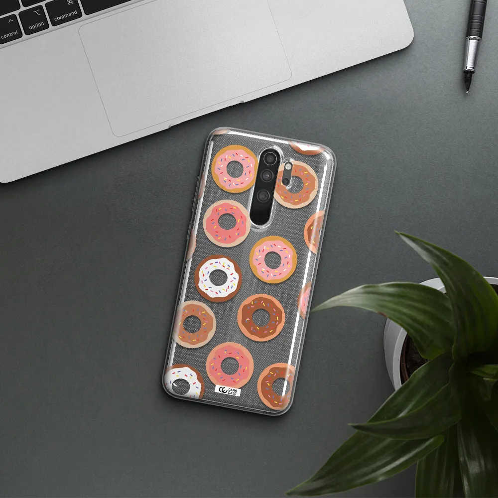 a pattern of donuts with sprinkles Xiaomi Note 8 Pro Clear TPU Case