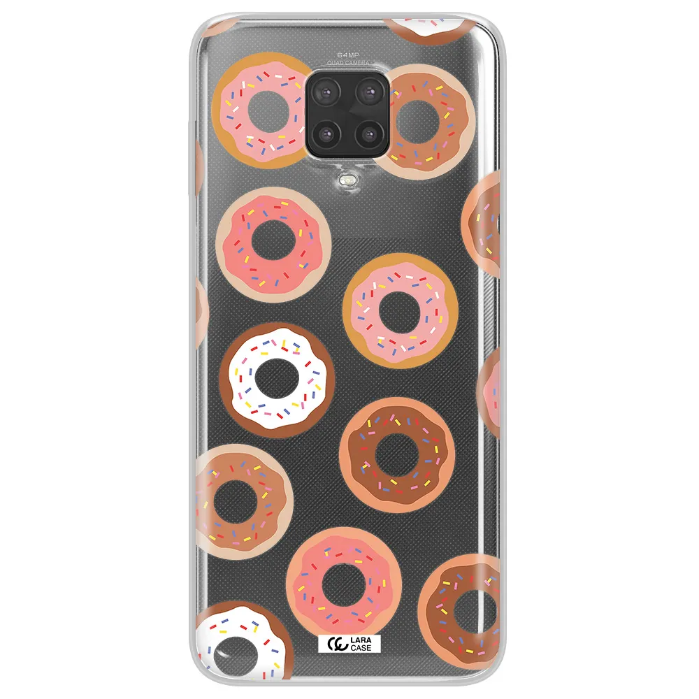a pattern of donuts with sprinkles Xiaomi Note 9 Pro Clear TPU Case