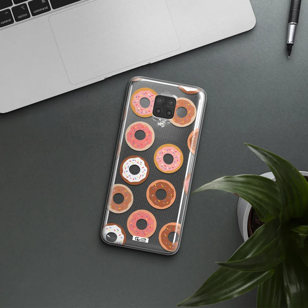 a pattern of donuts with sprinkles Xiaomi Note 9 Pro Clear TPU Case