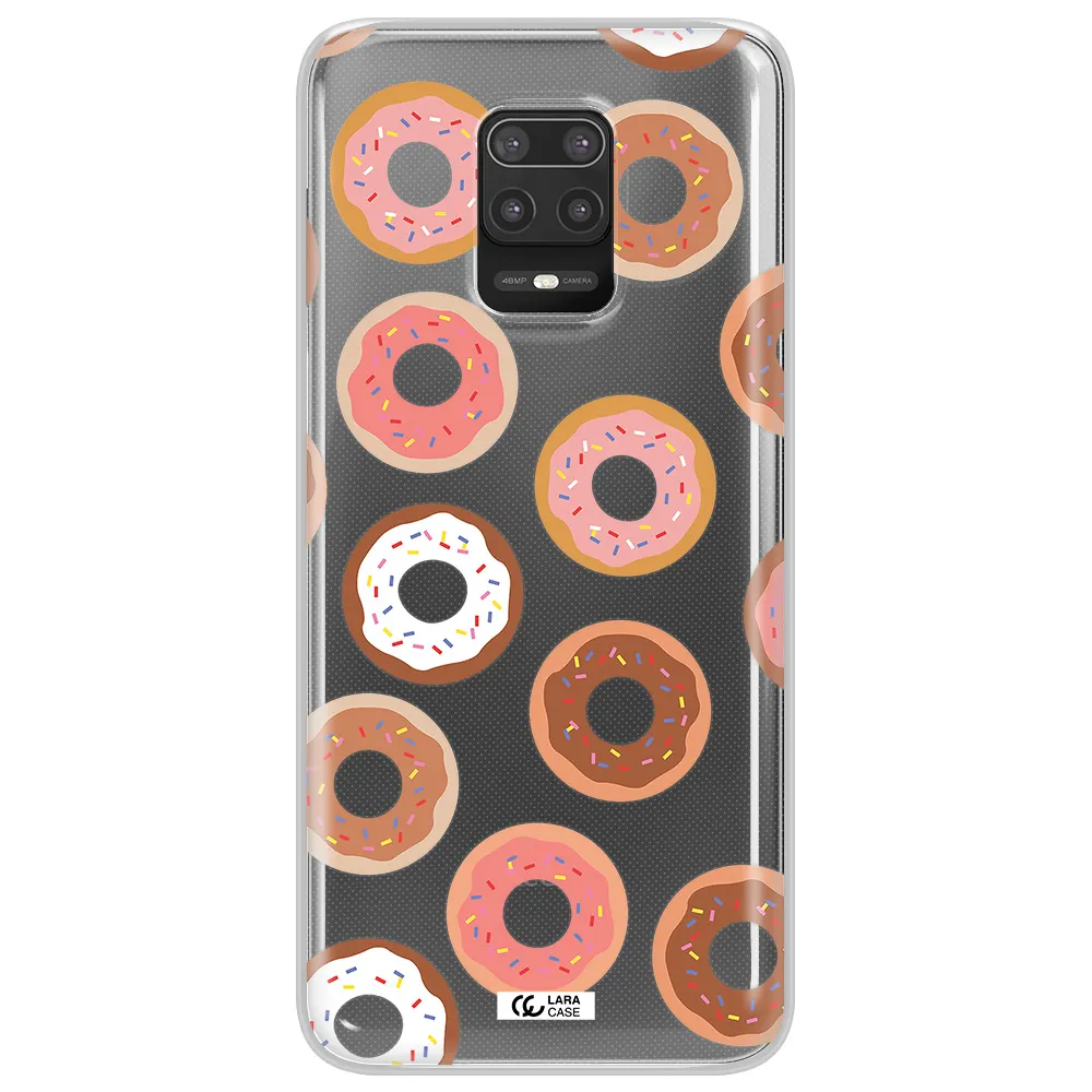 a pattern of donuts with sprinkles Xiaomi Note 9S Clear TPU Case