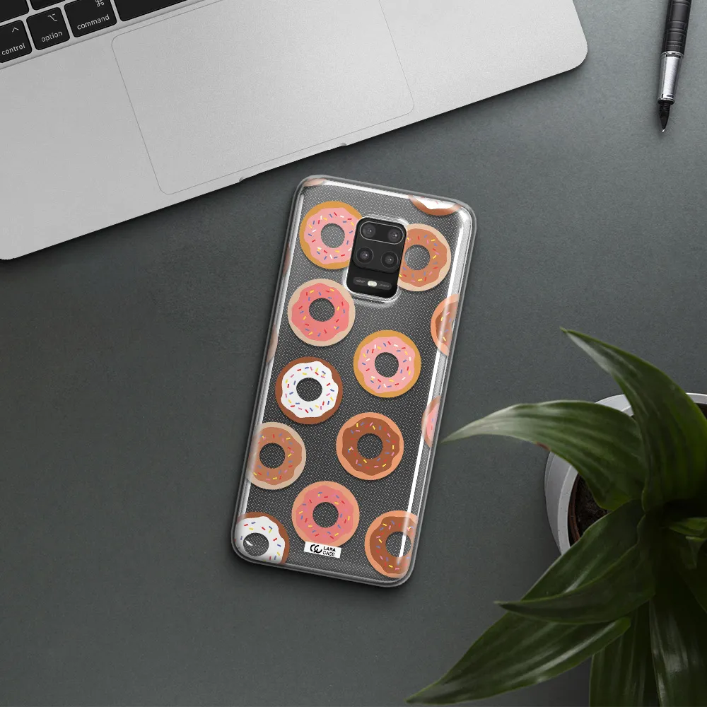a pattern of donuts with sprinkles Xiaomi Note 9S Clear TPU Case