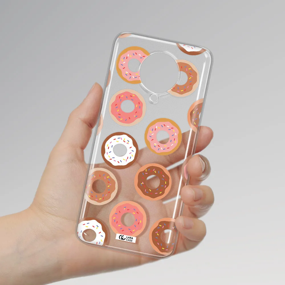 a pattern of donuts with sprinkles Xiaomi Poco F2 Pro Clear TPU Case