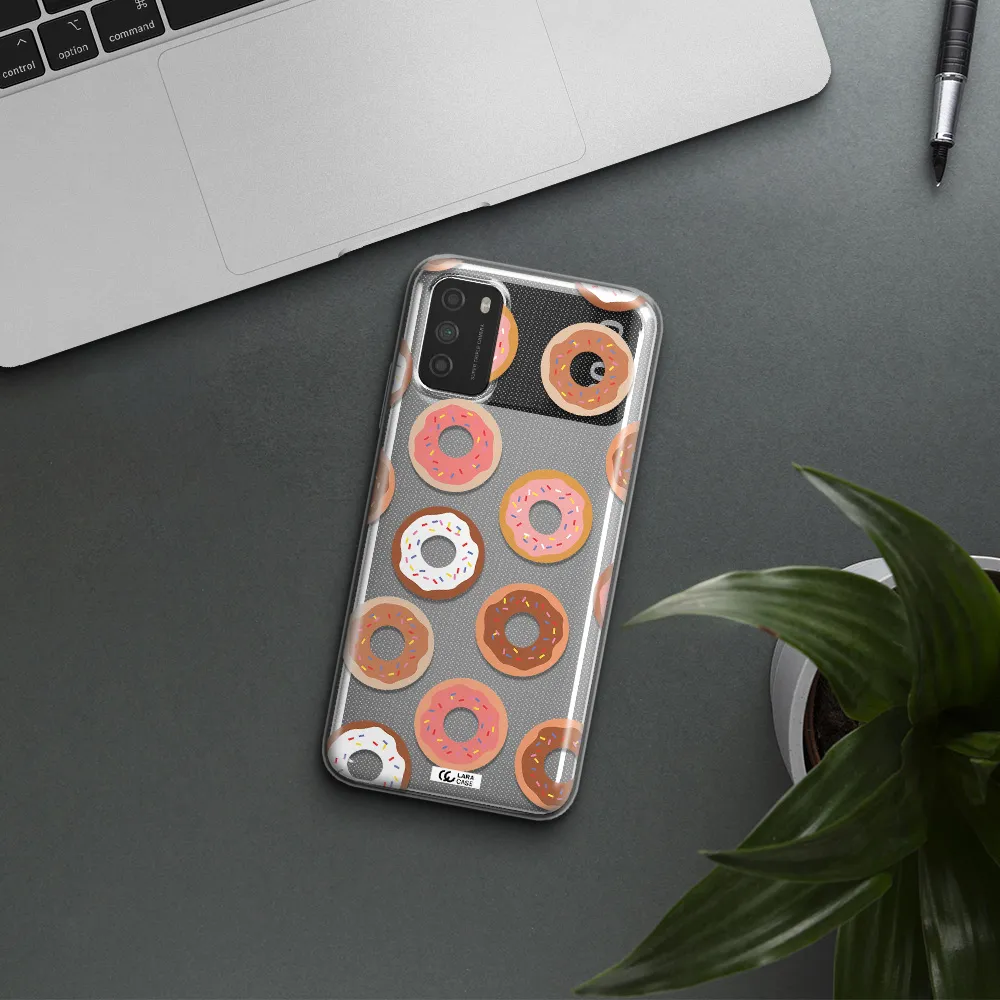 a pattern of donuts with sprinkles Xiaomi Poco M3 Clear TPU Case