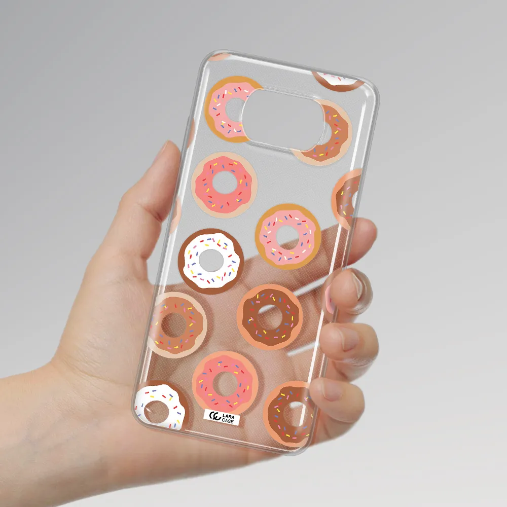 a pattern of donuts with sprinkles Xiaomi Poco X3 Clear TPU Case