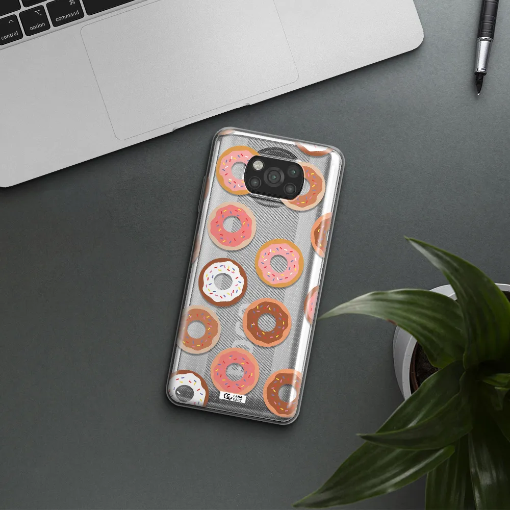 a pattern of donuts with sprinkles Xiaomi Poco X3 Clear TPU Case