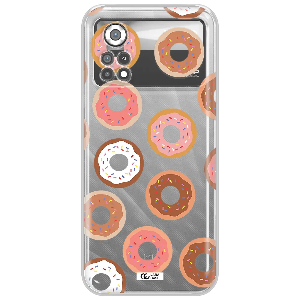 a pattern of donuts with sprinkles Xiaomi Poco X4 Pro Clear TPU Case