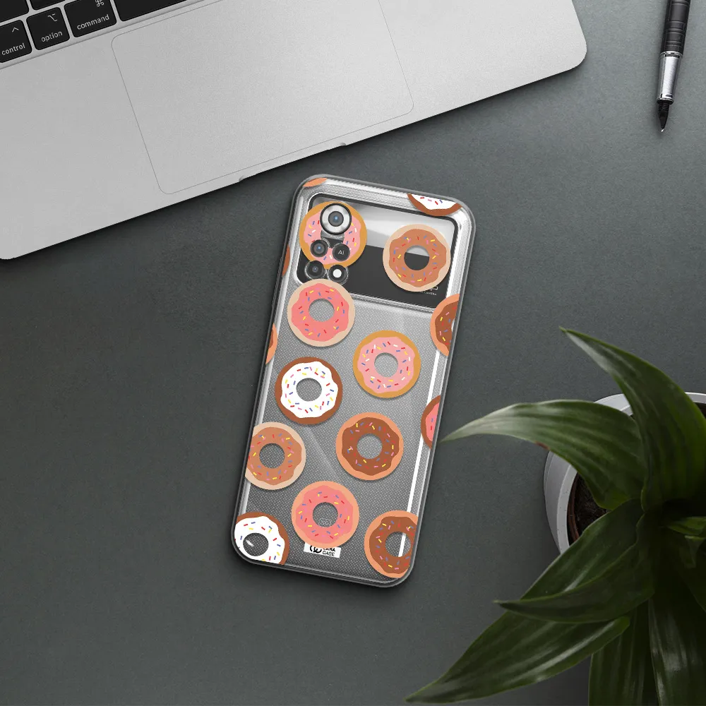a pattern of donuts with sprinkles Xiaomi Poco X4 Pro Clear TPU Case