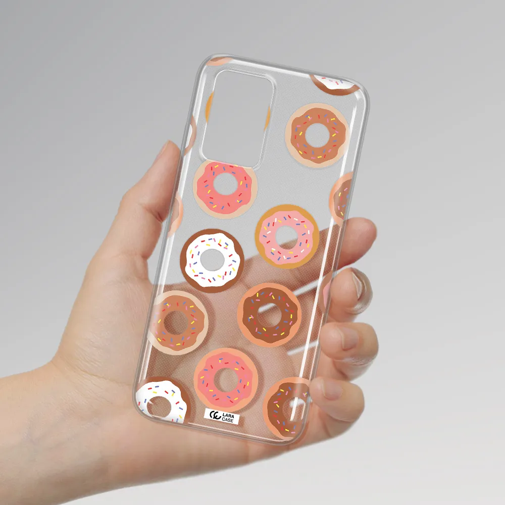 a pattern of donuts with sprinkles Xiaomi Redmi 10 Clear TPU Case