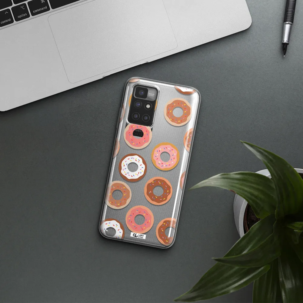 a pattern of donuts with sprinkles Xiaomi Redmi 10 Clear TPU Case