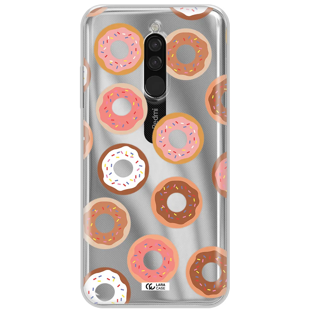 A Pattern Of Donuts With Sprinkles Xiaomi Redmi 8 Clear Tpu Case