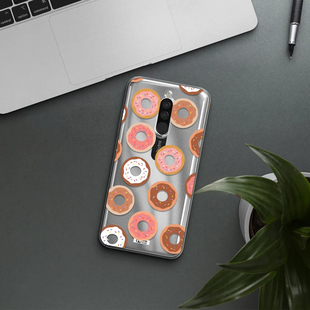 A Pattern Of Donuts With Sprinkles Xiaomi Redmi 8 Clear Tpu Case