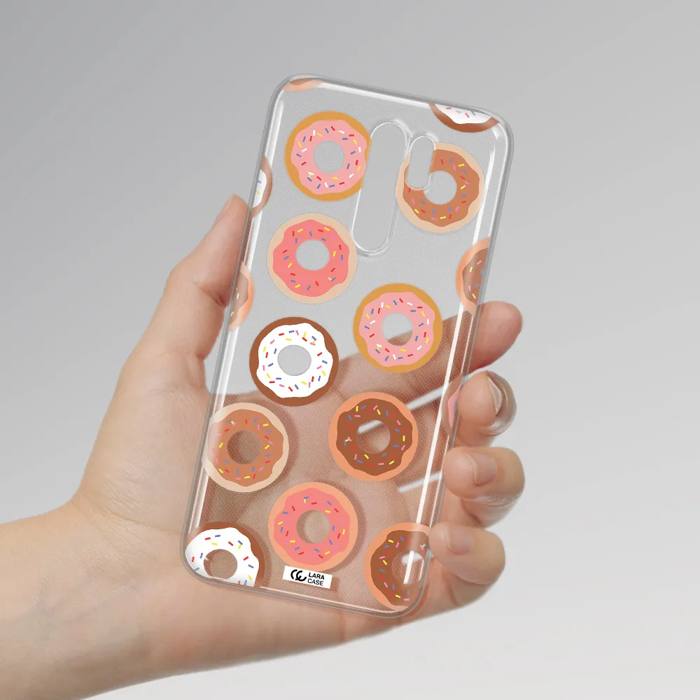 a pattern of donuts with sprinkles Xiaomi Redmi 9 Clear TPU Case
