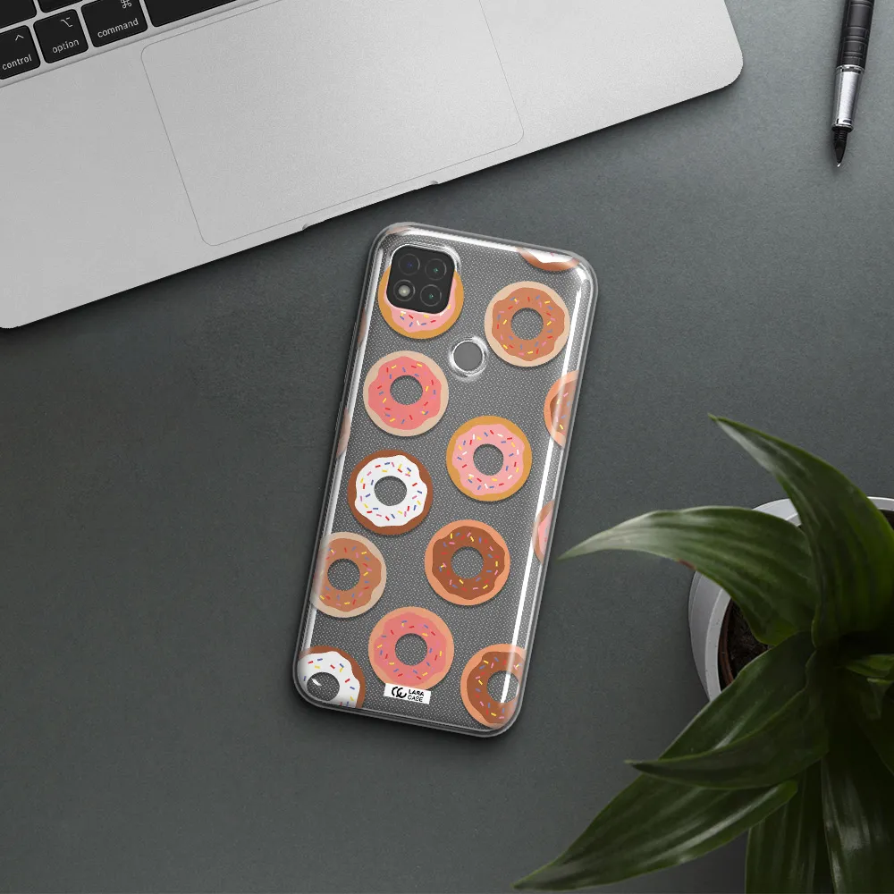 a pattern of donuts with sprinkles Xiaomi Redmi 9C Clear TPU Case