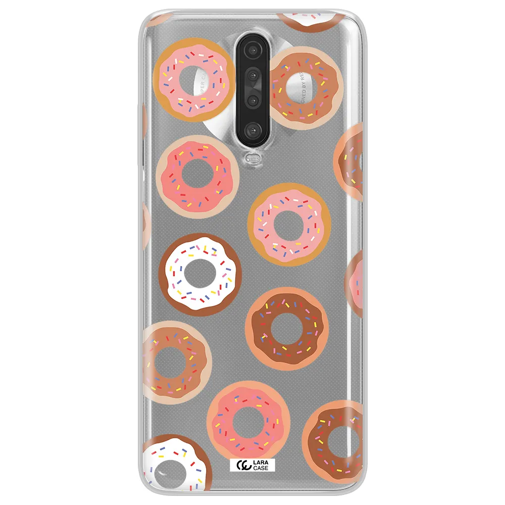 a pattern of donuts with sprinkles Xiaomi Redmi K30 Clear TPU Case