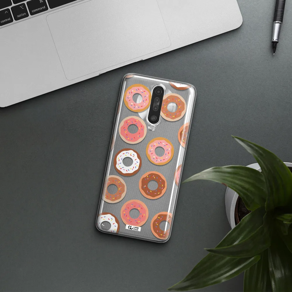 a pattern of donuts with sprinkles Xiaomi Redmi K30 Clear TPU Case