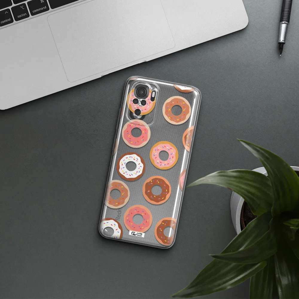 A Pattern Of Donuts With Sprinkles Xiaomi Redmi Note 10S Clear Tpu Case